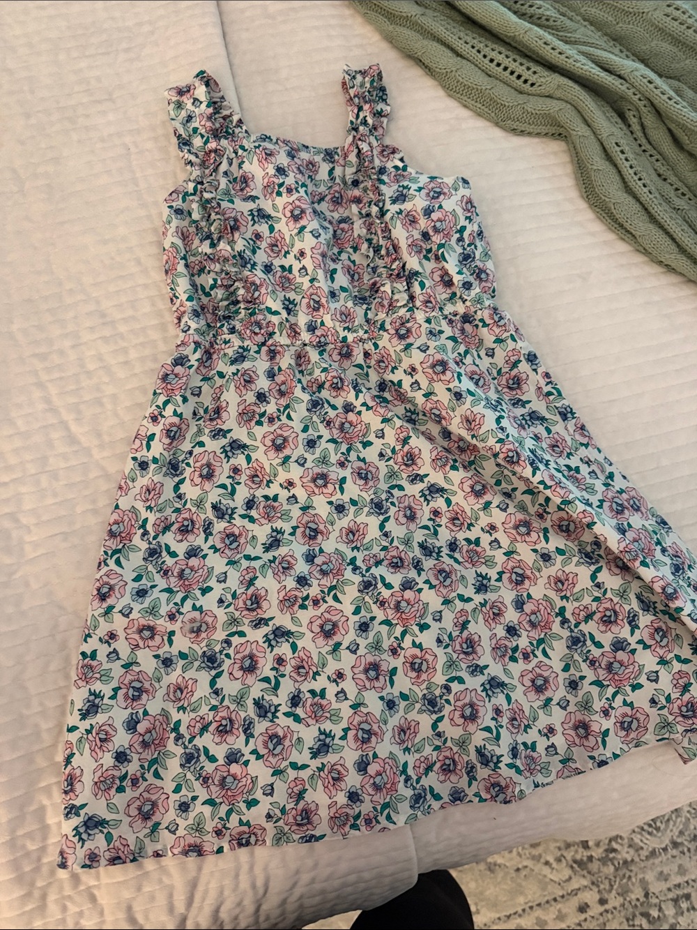 Crewcuts Pink and Green Floral Sundress